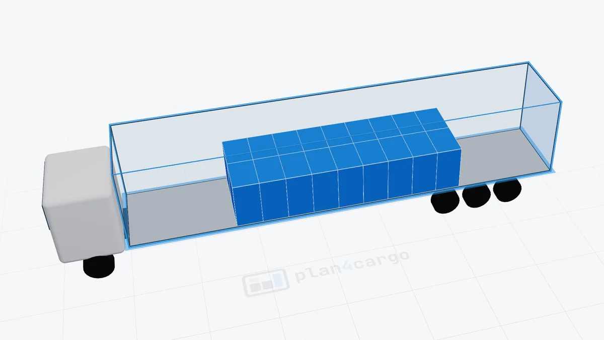 18 europallets in een oplegger van 13,6 m – 7,2 laadmeter